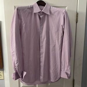 Isaia Pink Dress Shirt Slim Fit